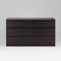Комод Гуд ЛАКК КАСТОР 6 ящиков, 129x39x71 см, черный, дуб венге 2.03.02.080.5