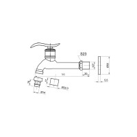 Сливной кран BRONZE DE LUXE длинный, насадка-рассекатель 21598/1