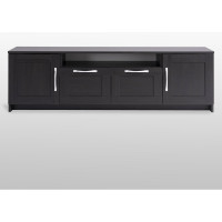 Тумба для ТВ Гуд ЛАКК СИРИУС 2 двери и 2 ящика, 156x41x47 см, черная, дуб венге 2.02.03.330.5