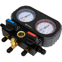 Манометрический коллектор Royal Clima Royal Clima 2-вентиля, 3 штуцера, R22/R32/R134/R410, М1/4", без шлангов RT-MG20BL-R410
