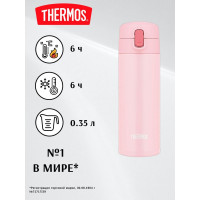Детский термос THERMOS FJM-350 LP 0.35 литра, с трубочкой, розовый 561565