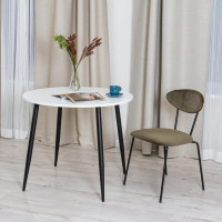 Стол Tetchair Uranus ЛДСП/металл, 90x90x77 см, белый/черный 19314