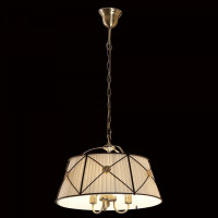Подвесная люстра Citilux Дрезден с бежевым абажуром Бронза CL409131