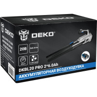 Бесщеточная аккумуляторная садовая воздуходувка DEKO DKBL20 PRO 20 В, 2x6.0 А*ч 063-4362