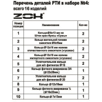Ремонтный набор ZOX (кольца сантехнические, резина) №4 506612