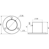 Держатель трубки Palladium высокий, 25 мм JF-04 BH CP 115802
