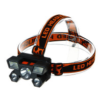 Налобный фонарь Ермак 6 + 3 LED, 4 режима, 87x50x58мм, 1200мАч, USB кабель, пластик 221-077