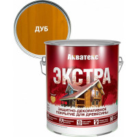Защитно-декоративное покрытие для дерева АКВАТЕКС ЭКСТРА полуглянцевое, дуб, 2.7 л 259740