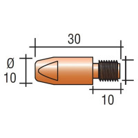 Наконечник токопроводящий 100 шт, CU-E, М8x30 мм, d=1.2 мм для горелок mig/mag энаргит CU-E-M8-30-12-100