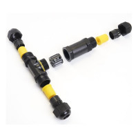 Соединитель-коннектор STEKKER для проводов LD530, 3-контактный, водонепроницаемый (клемма 3pin), черный 49116