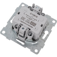 Выключатель GUSI ELECTRIC Bravo 1 клавиша, индикация, СУ, 10А, 250В, серебро С10В18-004