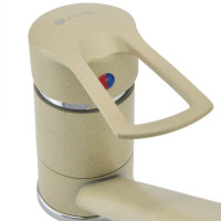 Смеситель для мойки Juguni Luxe одноручный, с поворотным изливом, картридж 40 мм, серый 0402.447