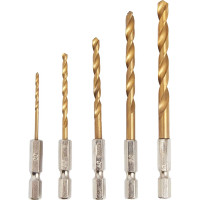 Набор сверл по металлу HB5-TiN (5 шт; 2-6 мм; HSS TiN) SDW TOOLS se00014