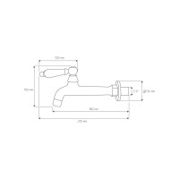 Сливной кран BRONZE DE LUXE длинный, черный, насадка-рассекатель 13262/1