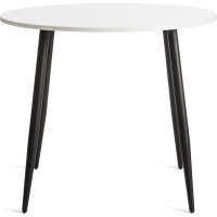 Стол Tetchair Uranus ЛДСП/металл, 90x90x77 см, белый/черный 19314
