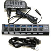 Концентратор 5Bites 7хusb3.0 / бп 5в-2а / 1.2m / black HB37-303PBK