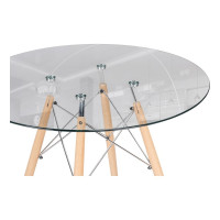 Стеклянный стол Woodville pt-151 80x80x76 clear glass/wood 15486