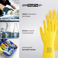 Латексные химостойкие перчатки Jeta Safety 50/50, с хлопковым напылением, 0.4 мм, р. 7/s JL711-07-S