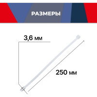 Нейлоновый хомут-стяжка MasterProf 3,6x250 мм, 100 шт ЭТ.130206.100