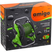 Поливочный шланг на катушке с распылителем AMIGO 79605