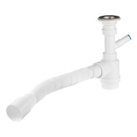 Сифон для раковины MasterProf 2 в 1, 1.1/4"х40 с отводом и без для стиральной машины с гибким соединением 40х40/50 ИС.110631
