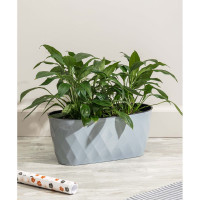 Горшок для цветов Idiland Laurel 354x152x150 мм, 5 л, с дренажной вставкой, серый 221611135/03