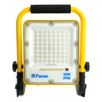 Переносной светодиодный прожектор FERON ll-950 с зарядным устройством ip66 30w 6400k 48675