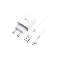Сетевое зарядное устройство Hoco c81a asombroso 1xusb, 2.1а + usb кабель microusb, 1м (белый) 0L-00049103