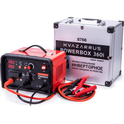 KVAZARRUS инверторное пуско-зарядное устройство powerbox 360i, таймер, алюминиевый кейс 8766