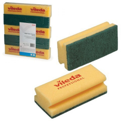 Vileda Professional Губка Виледа (зеленый абразив), 7x15см, арт. 101397/1644/101404, желтый 6660