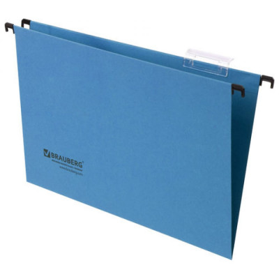 Подвесные папки BRAUBERG А4/Foolscap 406x245 мм, до 80 листов, комплект 10 шт., синие, картон Италия 231793