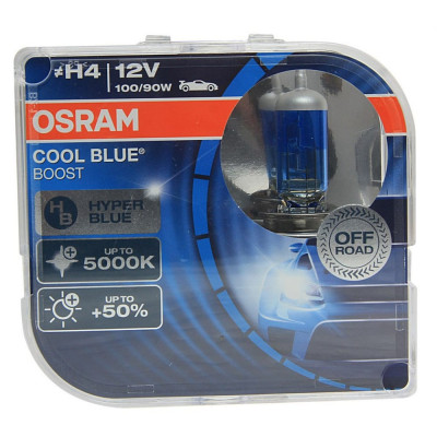 Автолампа Osram H4 100/90 P43t +50% COOL BLUE BOOST 5000K 12V /1/10 O-62193CBB2EURO