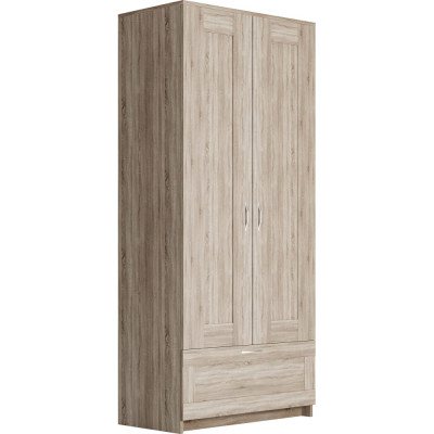 Шведский Стандарт Шкаф СИРИУС, 2 двери и 1 ящик, 78x50x190см, бежевый, Дуб Сонома, 2.02.01.020.3