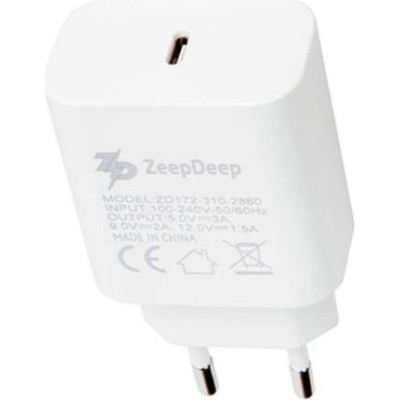 ZeepDeep Зарядное устройство energyplug 1 type-c usb x 3.0a 813976