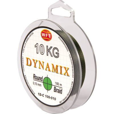 WFT Леска плет. KG ROUND DYNAMIX Green 150/010 1D-C-100-010