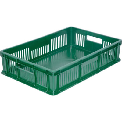 Ящик с ручками Дигрус 600x400x120 мм, дно сплош., стенки перф., зеленый Я-60.40.12-ссПрЗ/Д