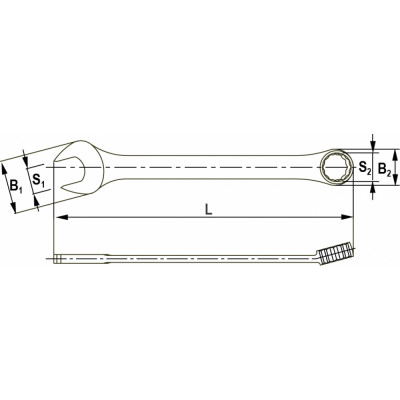 Комбинированный дюймовый гаечный ключ THORVIK CWI0012 52901