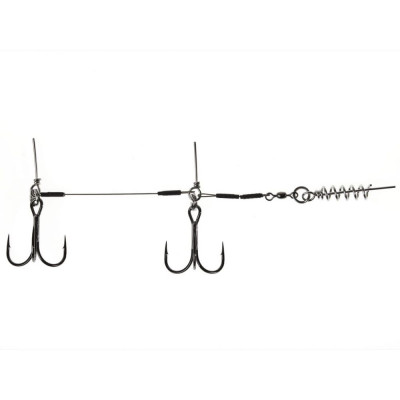 Стальная оснастка LUCKY JOHN STINGER SSW 1х7, 3.5+8.0 см, тройники № 02/0, 1 шт. LJP7401-XL