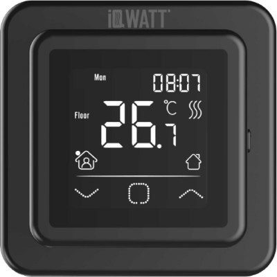 IQWATT Терморегулятор для теплого пола программируемый IQ THERMOSTAT SMART HEAT (черный) 409