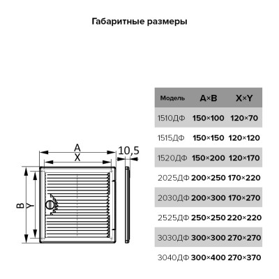 EVECS Люк-дверца ревизионная вентилируемая накладная Декофот 3030ДФ 233-037