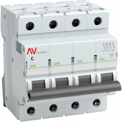 EKF Выключатель автоматический AV-6 4P 40A C 6kA AVERES mcb6-4-40C-av