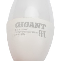 Gigant Лампа светодиодная E14 7Вт 2700К C37 600Лм G-E14-7-2700K