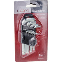 LOM Набор ключей шестигранных , с шаром, 1.5 - 10 мм, 9 шт. 2354388