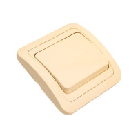 Одноклавишный выключатель, кремовый Makel Mimoza 25001