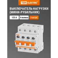 Выключатель нагрузки мини-рубильник TDM ELECTRIC ВН-32 4P 125A SQ0211-0040