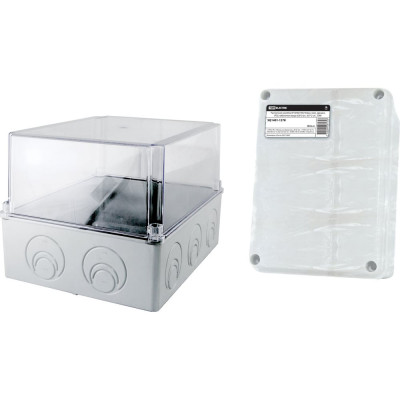 Распаечная коробка с прозрачной крышкой ОП 240х195х165мм, IP55, кабельные ввода d28-3 шт, d37-2 шт TDM SQ1401-1278