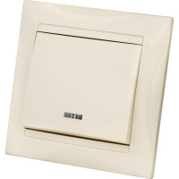 Одноклавишный выключатель TDM ELECTRIC с подсветкой, слоновая кость Лама SQ1815-0104