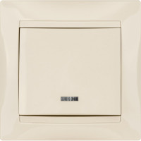 Одноклавишный выключатель TDM ELECTRIC с подсветкой, слоновая кость Лама SQ1815-0104