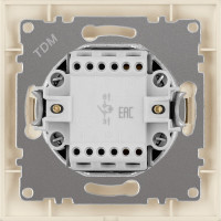 Одноклавишный выключатель TDM ELECTRIC с подсветкой, слоновая кость Лама SQ1815-0104