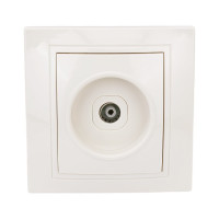 Телевизионная простая розетка, мама, слоновая кость, 0-2400 МГц TDM ELECTRIC Таймыр SQ1814-0122